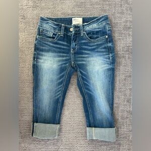 BKE Stella Jean Blue Capris with Vintage-Inspired Fade
